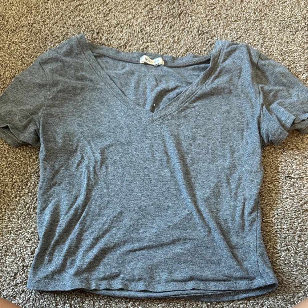 Bozzolo Gray V-Neck Crop Top